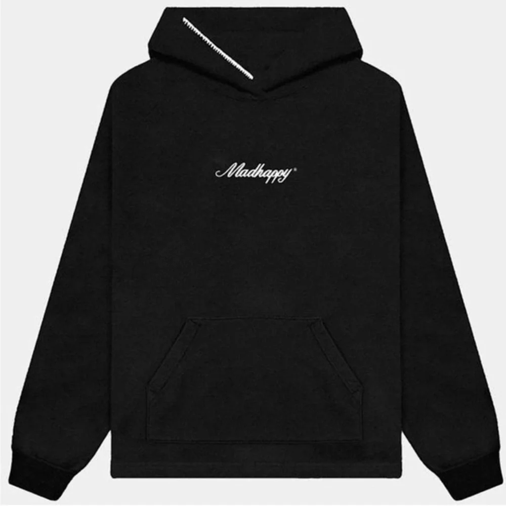Women’s Sz XL Heavyweight Madhappy Black and White Signature Logo Hoodie Preppy - Picture 2 of 9